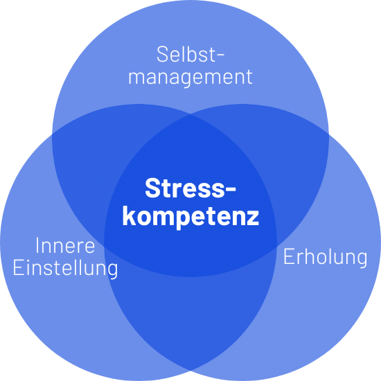Ein Venn-Diagramm der drei Bestandteile von Stresskompetenz
