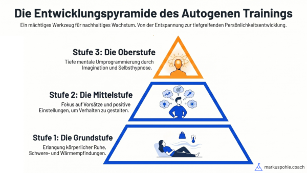 Entwicklungspyramide des Autogenen Trainings: 3 Stufen zur Entspannung und Persönlichkeitsentwicklung.